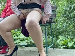 デカ尻, ぽちゃ, 自家製, 熟年, 母, パンティ, 公共, ストッキング