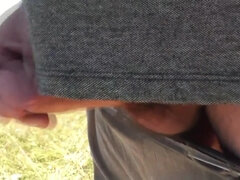 Enthousiasteling, Blond, Sperma shot, Handbeurt, Masturbatie, Naakt, Naakt, Openbaar