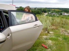 Amateur, Culo grande, Rubia, Coche, Hembra, Fetiche, Natural, Pezones