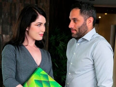 Morena, Estilo perrito, Tetas naturales, Secretaria, Flaco, Medias largas, Adolescente, Tetas