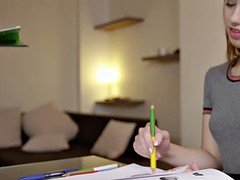 アナル, フェラチオ, 茶髪の, 指いじり, 馬乗り, ヤリマン, 教師, オッパイの