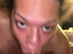 Noire, Sucer une bite, Noir ébène, Transsexuelle, Nénés