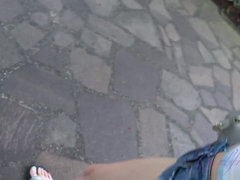 Leie, Fingern, Freundin, Orgasmus, Im freien, Pov, Muschi, Titten