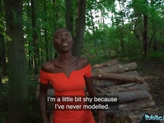 Africain, Noire, Queue, Noir ébène, Poilue, Interracial, Seins naturels, De plein air
