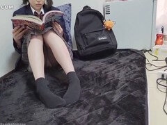 Schönheit, Blasen, Besamung, Japanische massage, Zierlich, Rock, Jungendliche (18+), Uniform