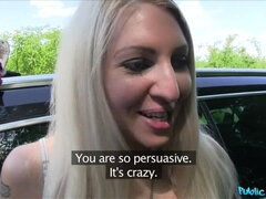 Leie, Blondine, Auto, Fingern, Handjob, Pov, Öffentlich, Muschi
