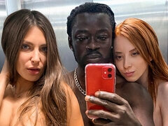 デカ尻, フェラチオ, バック, 女 人男 人, 異人種間, 自然山雀, ガリガリ, オッパイの