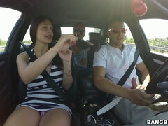 Slutty Hungarian babe Aletta Ocean seducing the driver