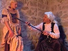 Masked Medieval Threesome with Big Tits Brunette & Huge Melons - Cum in Mouth & Blowjob