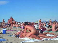 Culo, Playa, Loco, Grupo, Maduro, Desnudo, Público, Tetas
