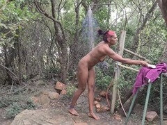 Bathroom, Indian, Naked, Nude, Outdoor, Shower, Tattoo, Tits