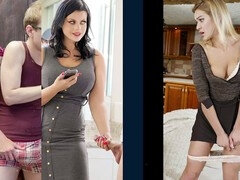 Кончили внутрь, Платье, Сперма на лице, Каблуки, В офисе, Киски, Молоденькие