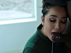 Cul, Sucer une bite, Brunette brune, Interracial, Adolescente