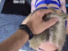 Lieveling, Blond, Pijpbeurt, Sperma in mond, Vrouw, Hardcore, Ondergoed, Russisch