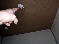 素人, デカパイ, のぞき穴, フェラする