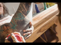 Cul à la bouche, Hd, Lesbienne, Léchez, Chatte, Gicler, Tatouage, Jouets