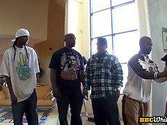Cecilia Vega takes on multiple cocks in a wild interracial gangbang with small tits bouncing