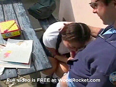 Chunky japanese college girl probes dick