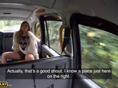 Honour May's tight pussy gets destroyed by a hard cock in the taxi