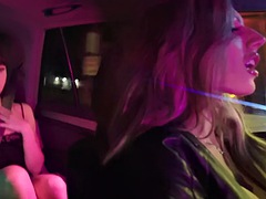 Tranny hun fucks babes pussy and gets sucked on couch