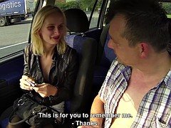 Blonde Whore Banged in Car