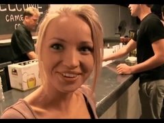 Chica, Rubia, Masturbación, Público