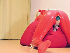 Red latexdoll masturbation 1