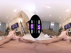 Mischell's steamy blowjob will make you forget your virtual reality problems