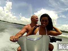 Hot threesome on the seadoo