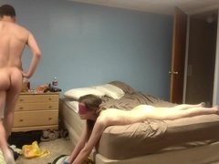 Amateur, Chica, Culo grande, Verga grande, Polla, Gafas, Desnudo, Esposa