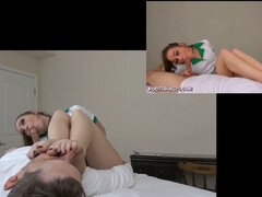 Amerikanisch, Blasen, Sperma im mund, Füsse, Handjob, Schlucken