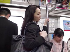 Humillación, Japonés, Lencería, Oficina, Pantaletas, Coño, Tetas, Tren