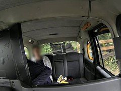 Squirting brit taxi babe fucked up her arse