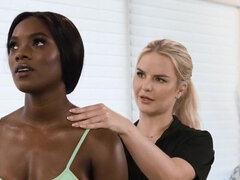 Chica, Negro, Ébano, Erótico, Lesbiana, Lamidas, Masaje, Coño