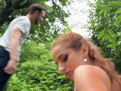 Gros cul, Grosse bite, Gros seins, Sucer une bite, De plein air, Pov, Rousse roux, Rasée