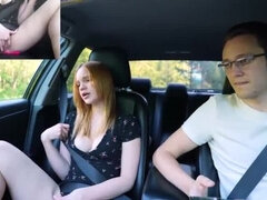 Catch Verlonis delivering a shocking surprise to Justin with a car ride blowjob and public pussy fun