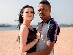 黒人, ブロンド, フェラチオ, 手コキする, 異人種間, 下着, 剃毛, ティーン