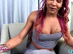 Leie, Amerikanisch, Grosser schwanz, Schwarz, Wichsen, Masturbation, Transfrau, Solo