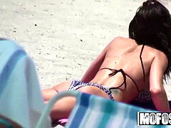 Mofos - Trashy beach babe Karina O'Reilley gets smashed