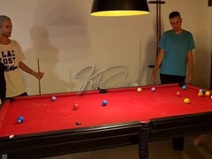 Hot Wives Learn Pool But End Up Fucking - Amateur Swinging Orgy