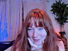 Schattig, Masturbatie, Roodharige vrouw, Alleen, Tiener
