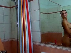 Mooi, Blond, Rondborstig, Masturbatie, Rijpe lesbienne, Moeder, Kut duiken, Stiefmoeder