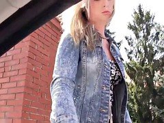 Blonde hitchhiker Vinna Reed getting her cunt banged outdoor
