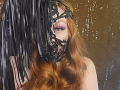 Handschuhe, Latex, Leder, Maske, Milf, Rotschopf