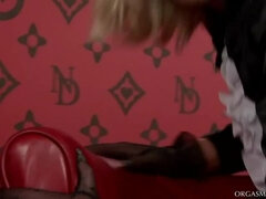 Blond, Bruinharig, Seksspeelgoed, Vingeren, Spel, Hd, Kousen, Tieten likken