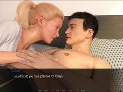 Hot blonde with a big ass and no experience in this erotic visual novel