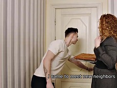 SHAME4K. Redhead milf with big breasts wears stockings during sex