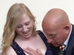 More experienced guy checks out younger British blonde