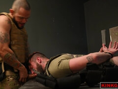 Soldier gets a metal hook buried in his ass!