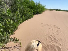 Petite Blonde With Big Ass Fucks On The Beach! Outdoor Sex - Lana Myers
